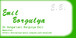 emil borgulya business card